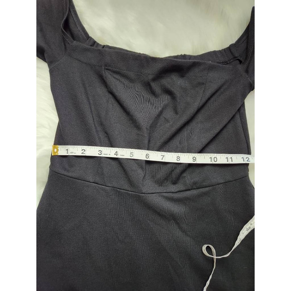 Free People Womens Skater Dress Brown Mini Pockets Off Shoulder Short Sleeve S - Picture 3 of 6